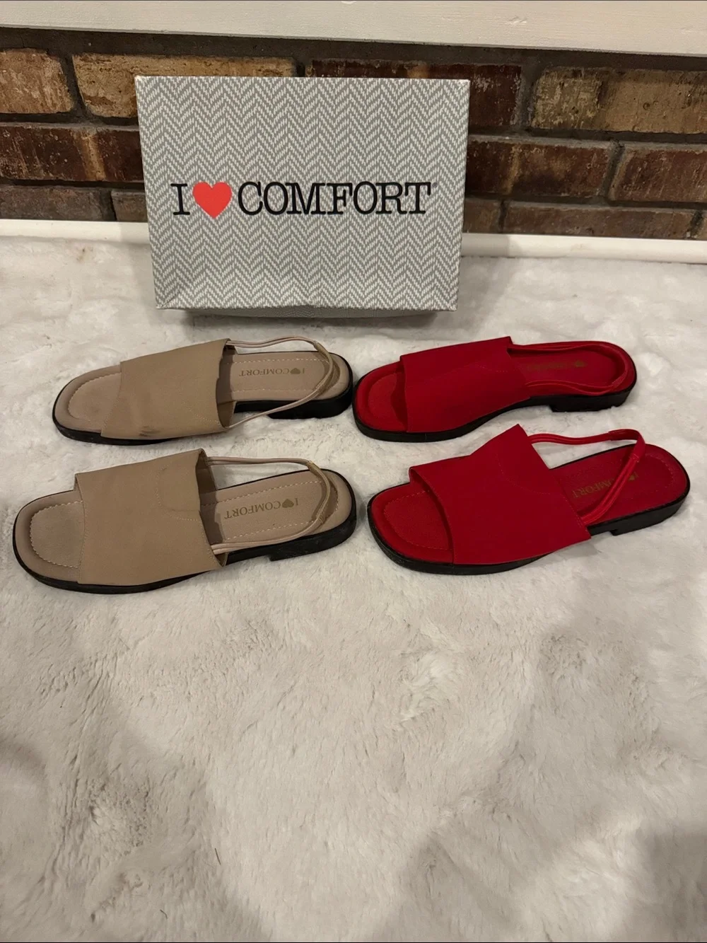 I❤️Comfort Sandals in Beige and Red